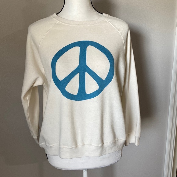 Emily & Meritt Tops - Emily & Meritt Peace Logo Lightweight Sweatshirt sz S